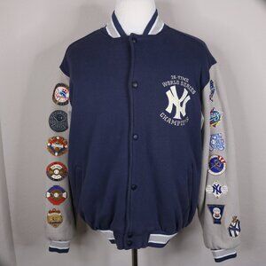 New York Yankees Jacket * Large L * 26 Time World Series Champions * G VG * MLB
